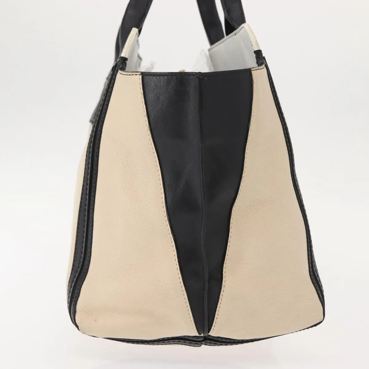 Chloe Alison East West Tote Leather Beige Leather Tote Bag Bag (Pre-Owned)