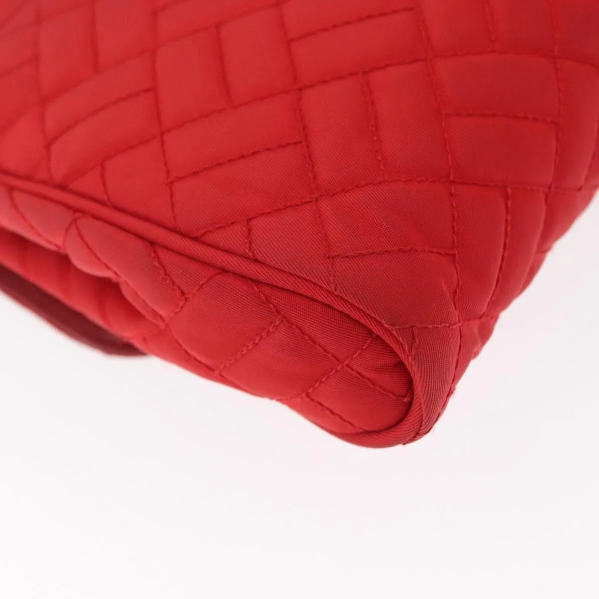 Prada Pushlock Chain Flap Quilted Tessuto Red Nylon Shoulder Bag Bag (Pre-Owned)