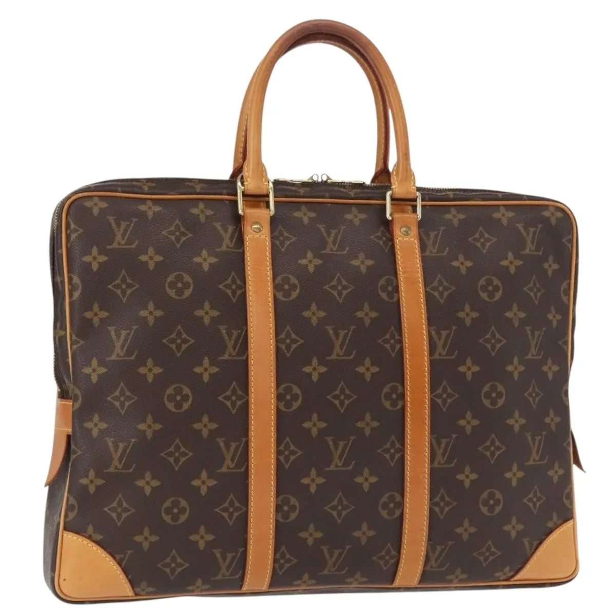 Louis Vuitton Porte Documents Voyage Monogram Canvas Brown Canvas Briefcase Bag (Pre-Owned)