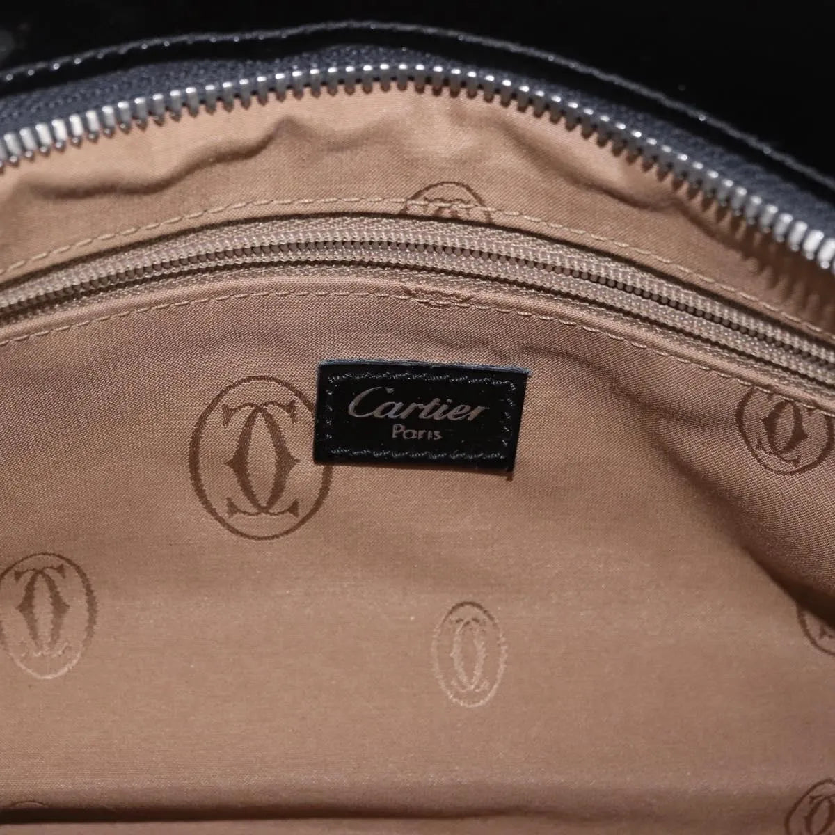 Cartier Marcello Patent Leather Black Patent_Leather Handbag (Pre-Owned)