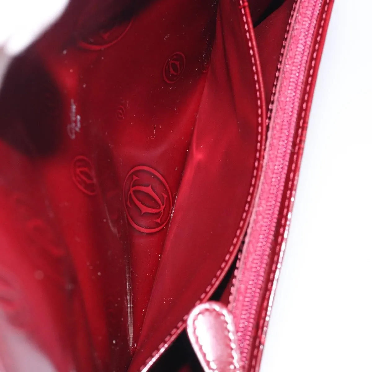 Cartier Happy Birthday Long Patent Leather Burgundy Patent_Leather Wallets Accessory (Pre-Owned)
