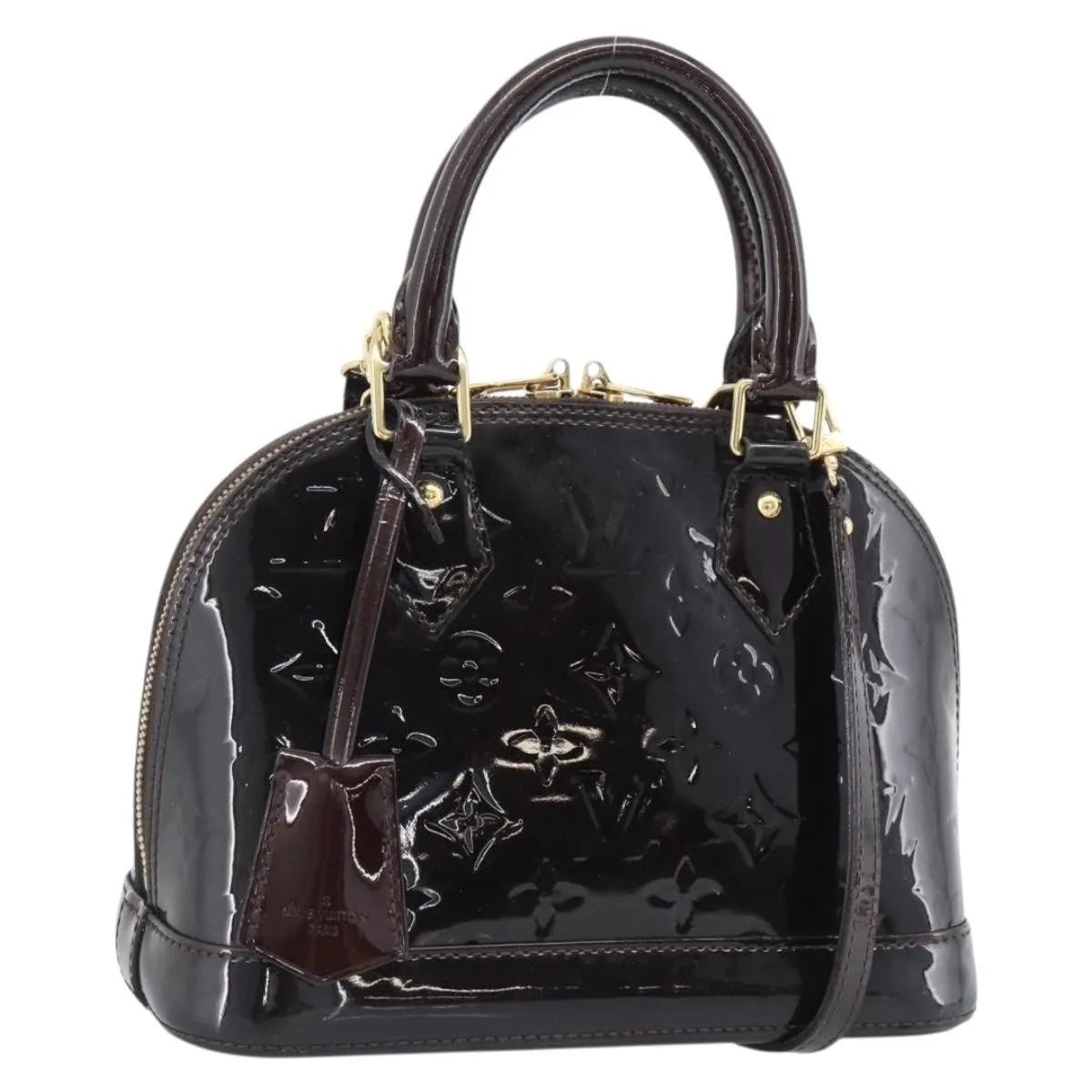 Louis Vuitton Alma Patent Leather Brown Patent_Leather Handbag (Pre-Owned)