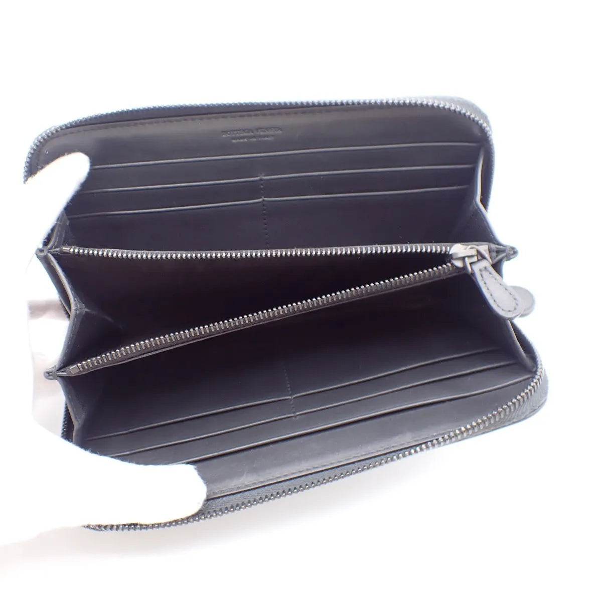 Bottega Veneta Intrecciato Long Zip Leather Black Leather Wallets Accessory (Pre-Owned)
