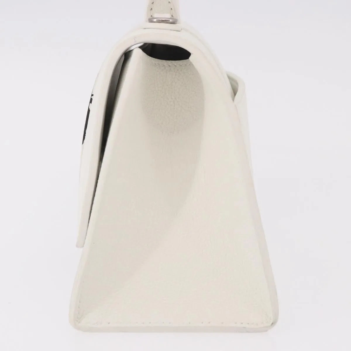 Balenciaga Hourglass Top Handle Leather White Leather Handbag (Pre-Owned)