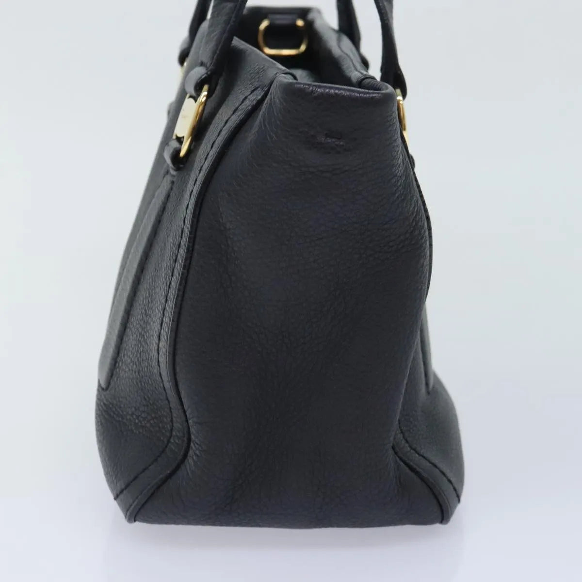 Salvatore Ferragamo Vala Leather Black Leather Handbag (Pre-Owned)