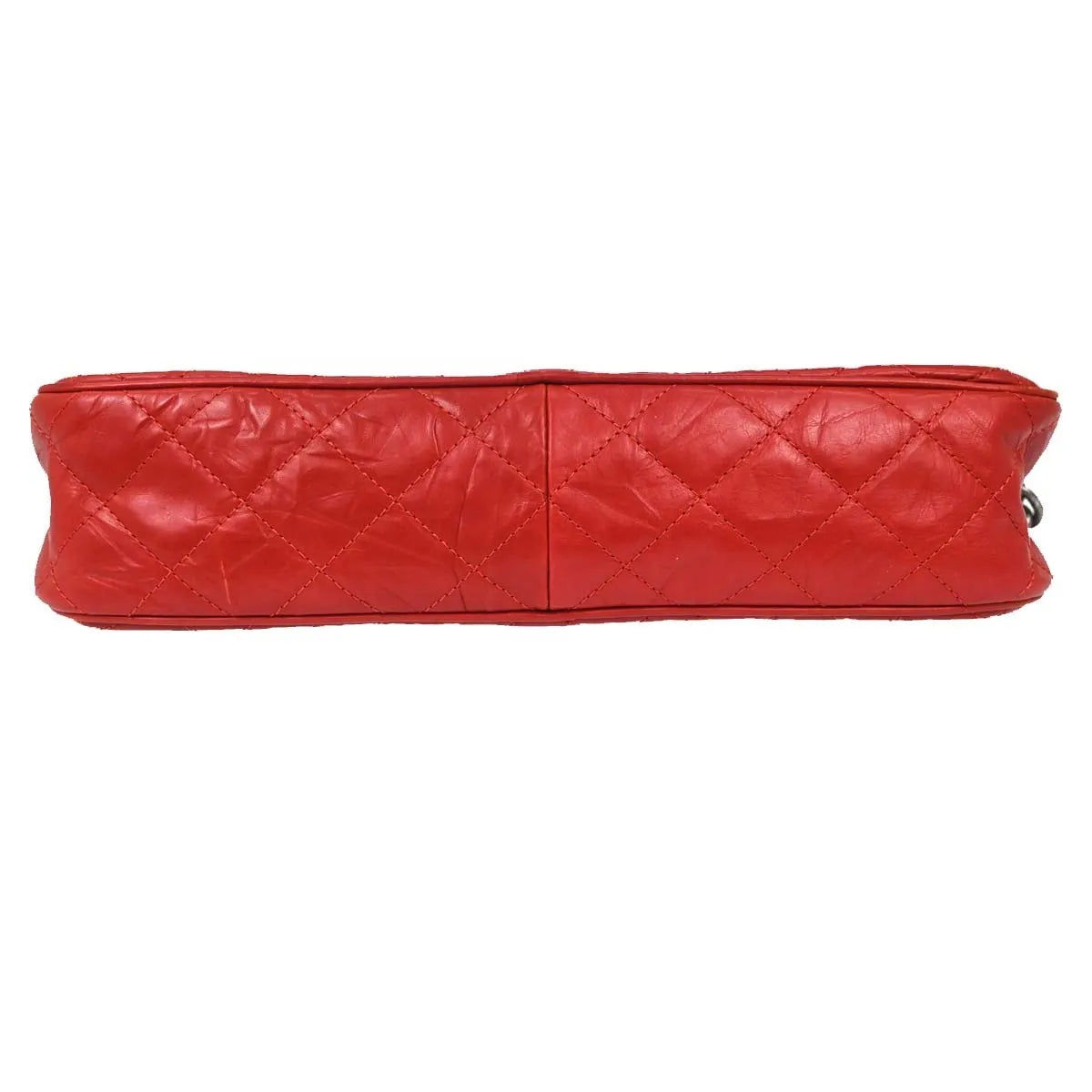 Chanel Casual Rock Airlines Flap Quilted Crumpled Calfskin Red Calfskin Shoulder Bag Bag (Pre-Owned)