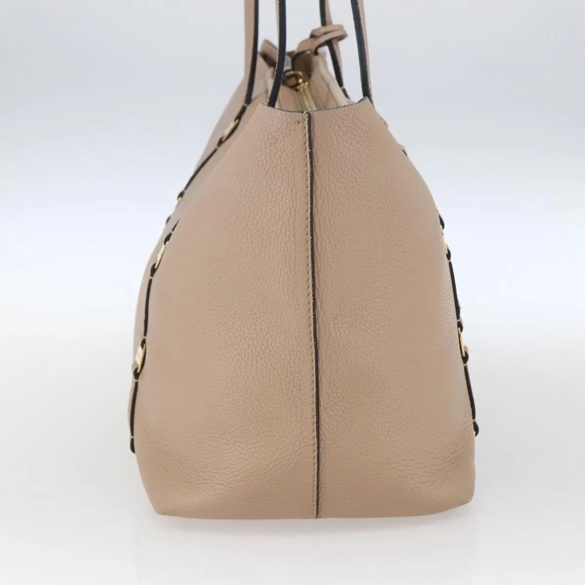 Salvatore Ferragamo Vala Tote Leather Beige Leather Tote Bag Bag (Pre-Owned)