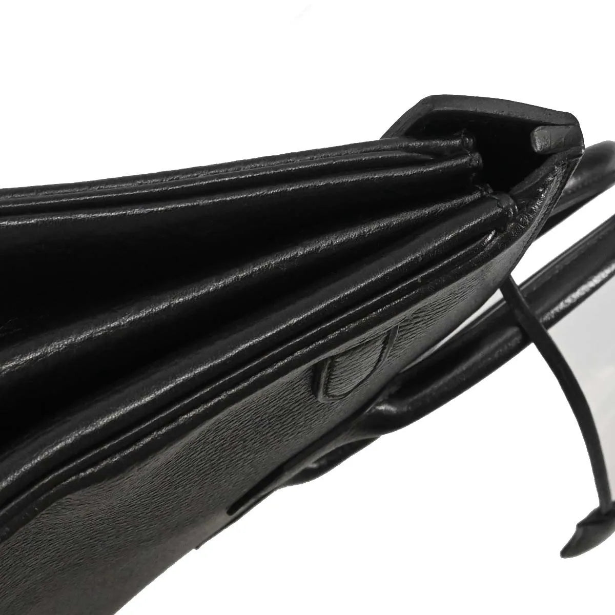 Hermes Birkin Handbag Black Ardennes With Gold Hardware Black Leather Handbag (Pre-Owned)