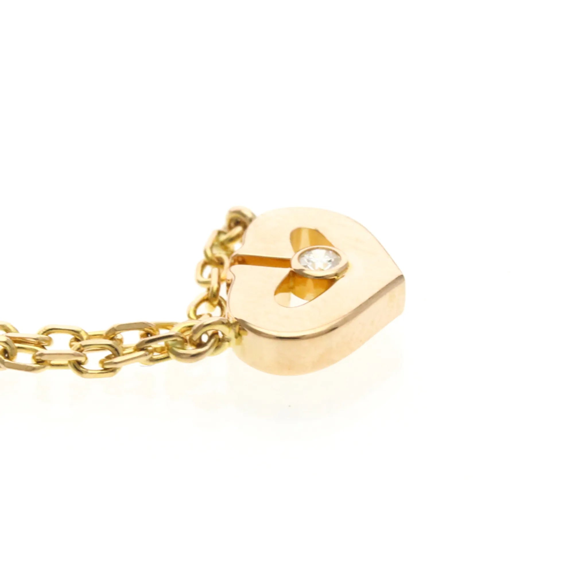 Cartier C Heart De Cartier Pendant 18K Rose Gold With Diamond Gold Pink_Gold Necklace Jewelry (Pre-Owned)