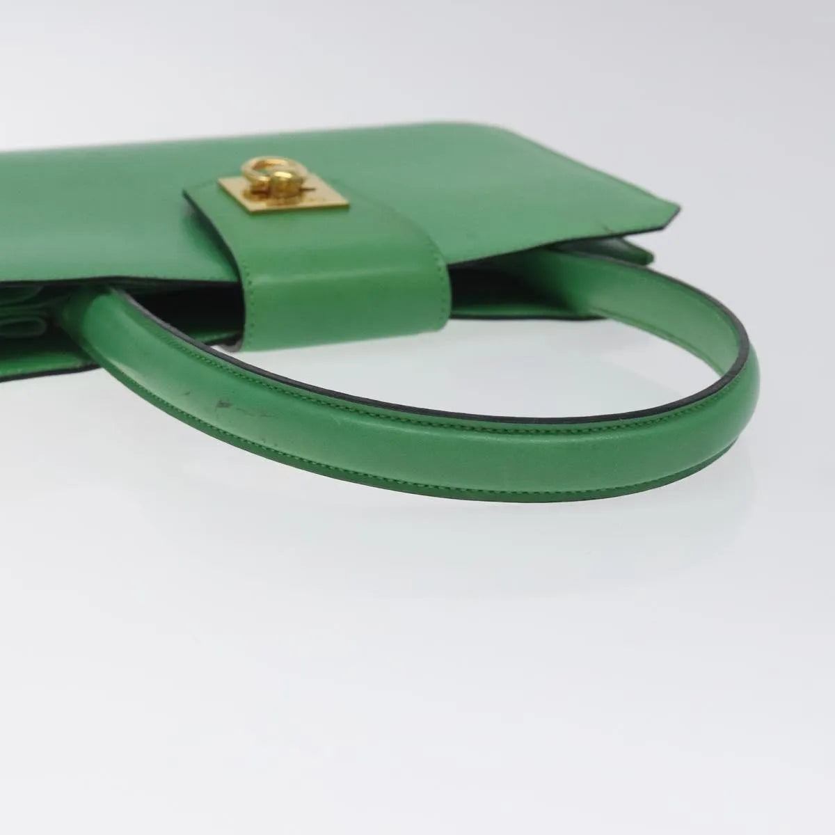 Celine Vintage Leather Green Leather Handbag (Pre-Owned)