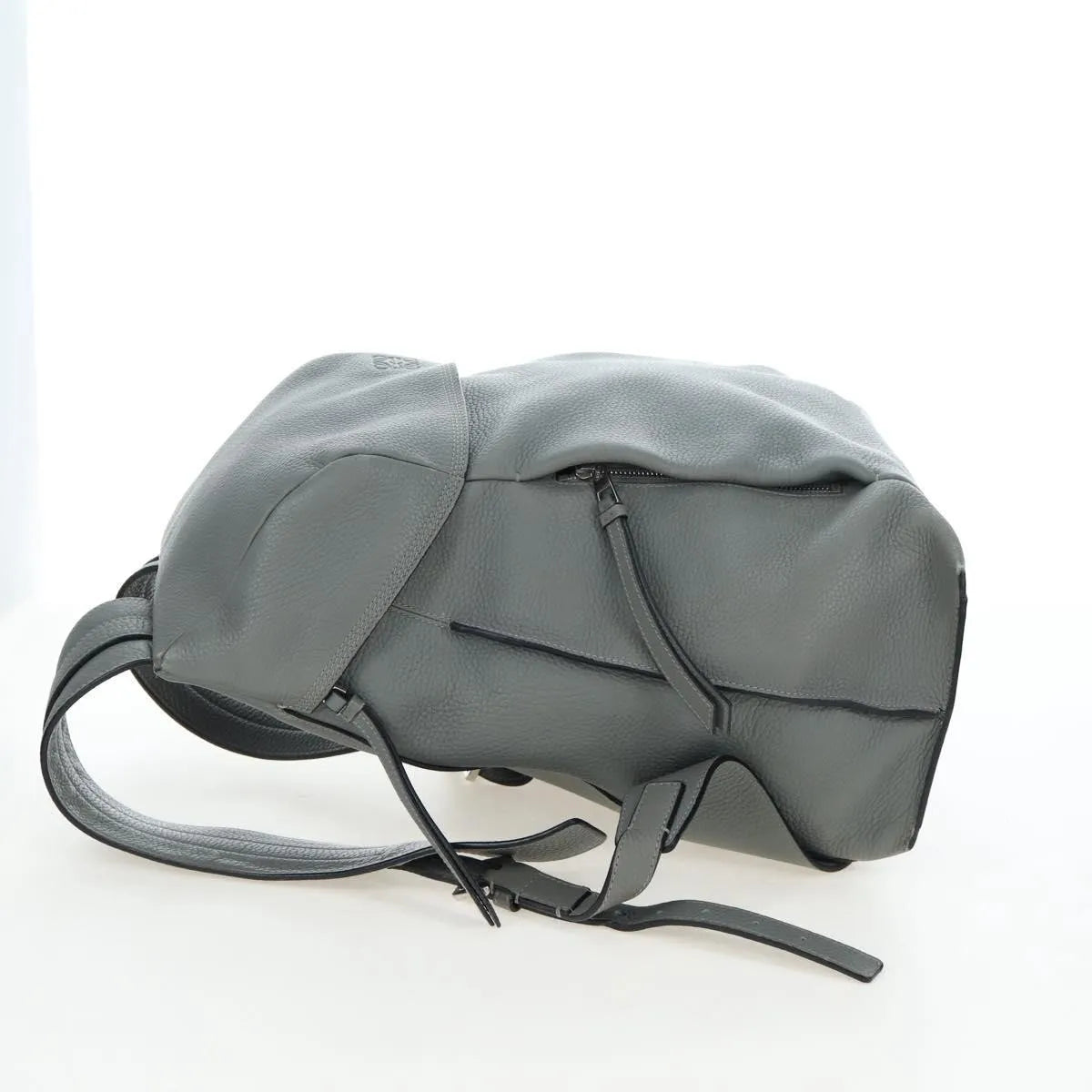 Loewe T Backpack Leather Gray Leather Backpack Bag (Pre-Owned)