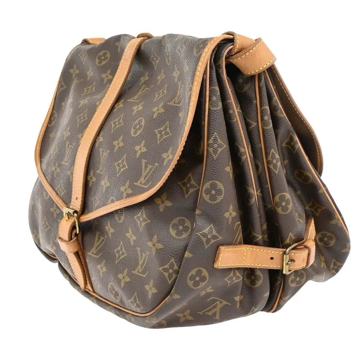 Louis Vuitton Saumur Monogram Canvas Brown Canvas Shoulder Bag Bag (Pre-Owned)