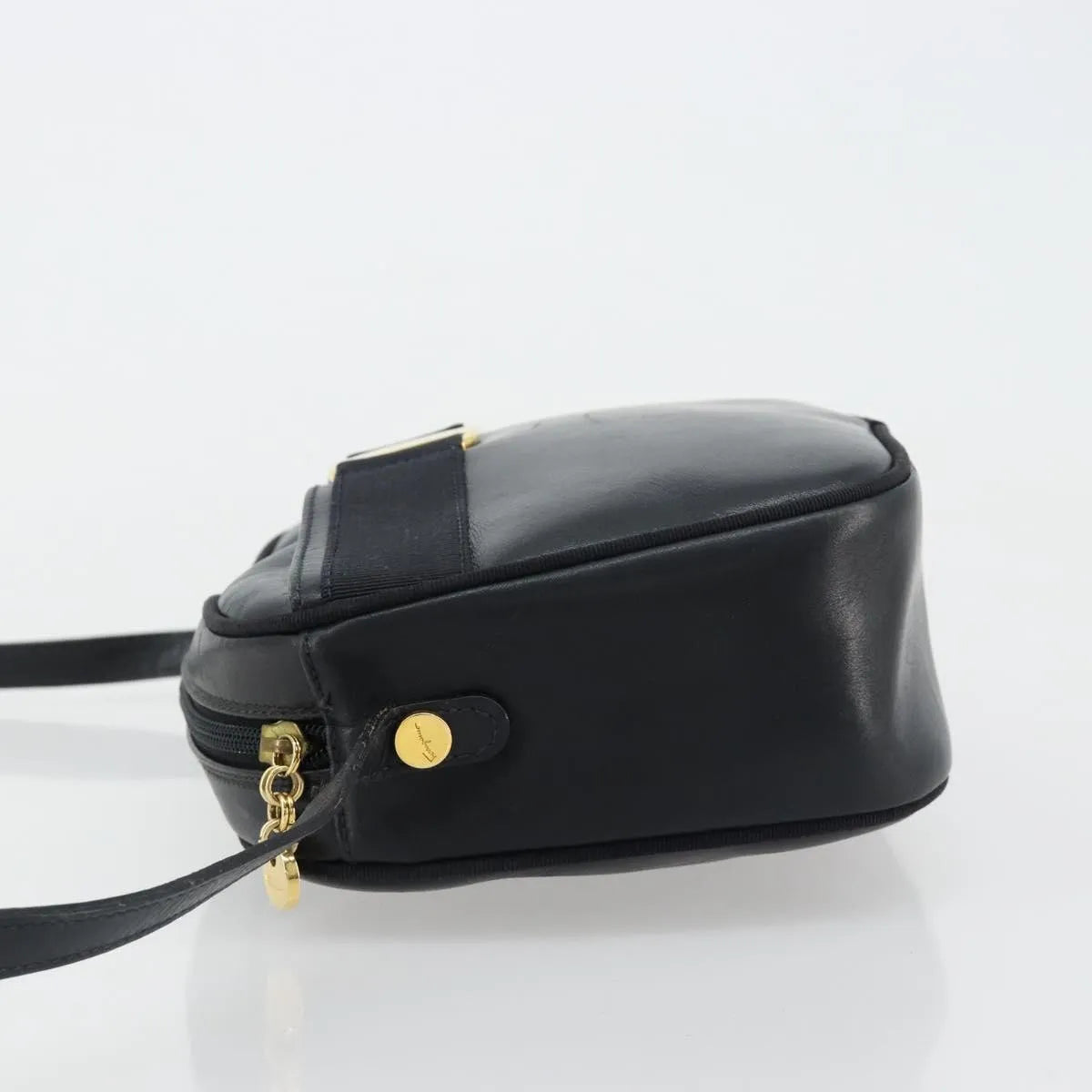Salvatore Ferragamo Vala Leather Navy Leather Shoulder Bag Bag (Pre-Owned)