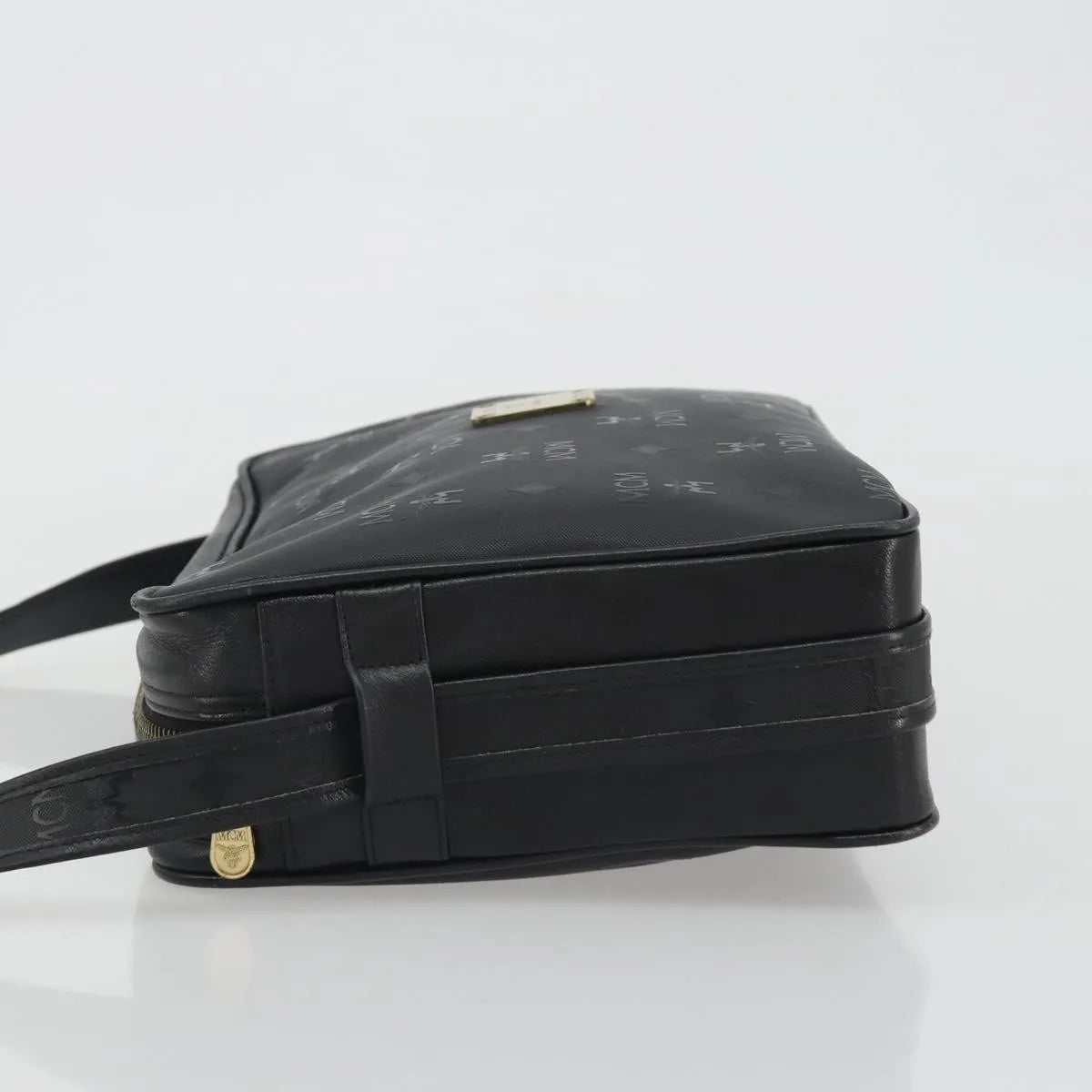 MCM Vintage Vicetos Pvc Leather Black Canvas Shoulder Bag Bag (Pre-Owned)