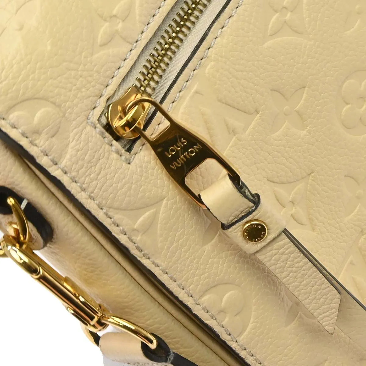 Louis Vuitton Braided Handle Pochette Metis Monogram Empreinte Leather Beige Leather Handbag (Pre-Owned)