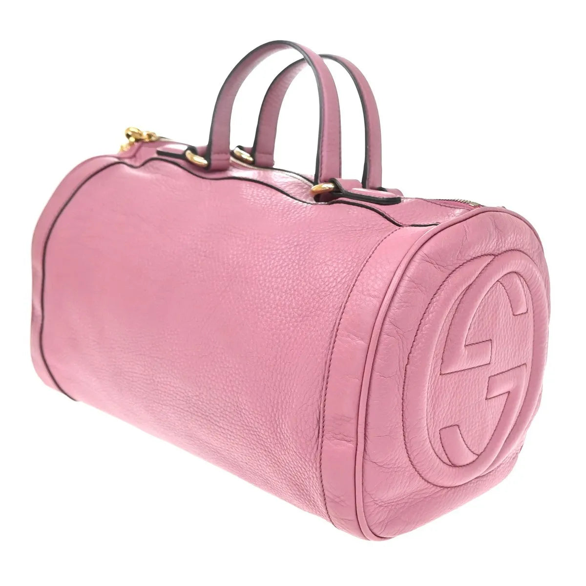 Gucci Soho Boston Leather Pink Leather Handbag (Pre-Owned)