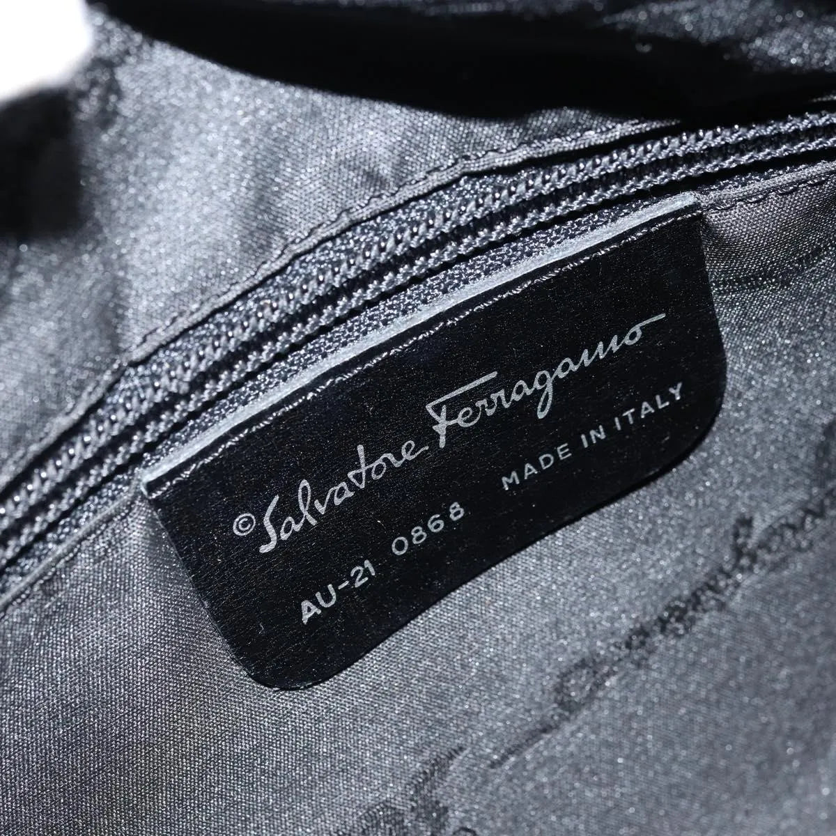 Salvatore Ferragamo Gancini Tote Gancini Canvas Black Nylon Tote Bag Bag (Pre-Owned)