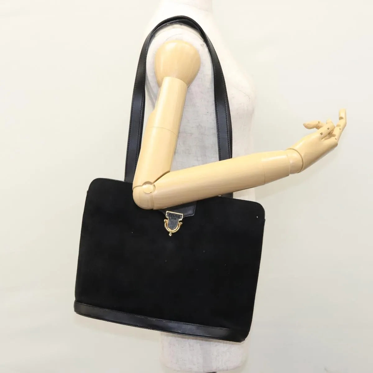 Celine Vintage Suede Black Suede Shoulder Bag Bag (Pre-Owned)