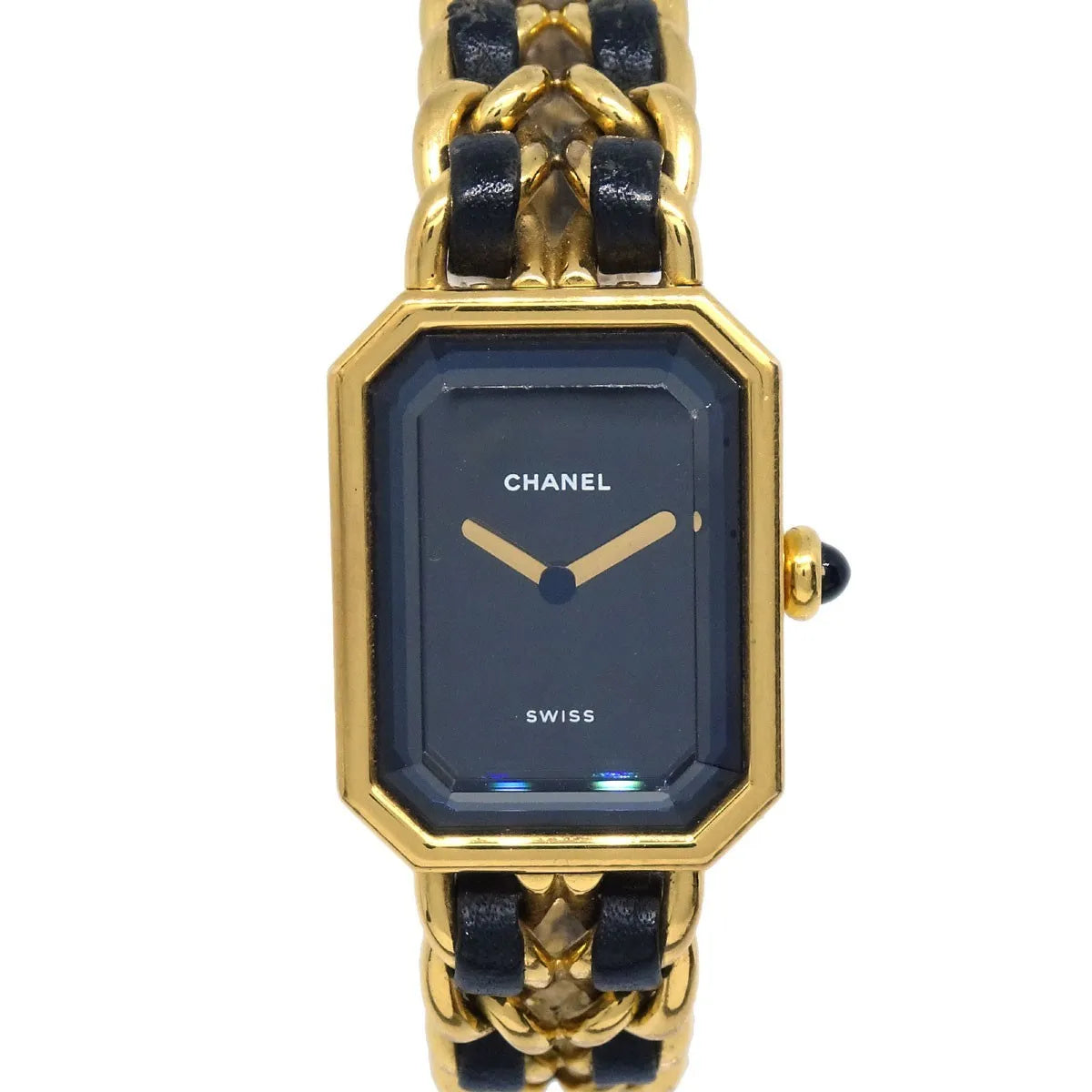 Chanel Premiere Rock Quartz Plated Metal And Leather Watch (Pre-Owned)