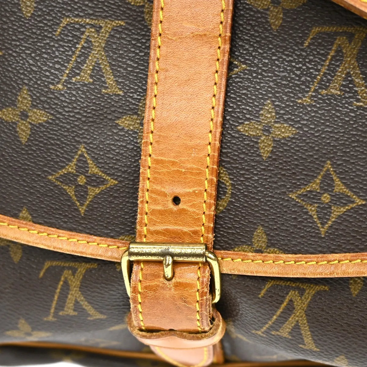 Louis Vuitton Saumur Monogram Canvas Brown Canvas Shoulder Bag Bag (Pre-Owned)