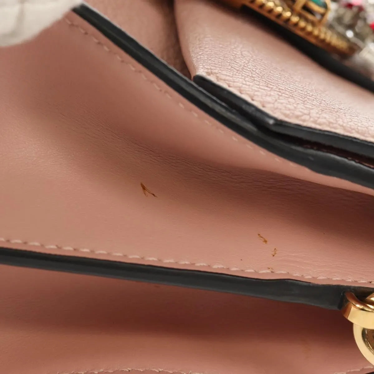 Miu Miu Madras Crystal Buckle Leather Pink Leather Shoulder Bag Bag (Pre-Owned)