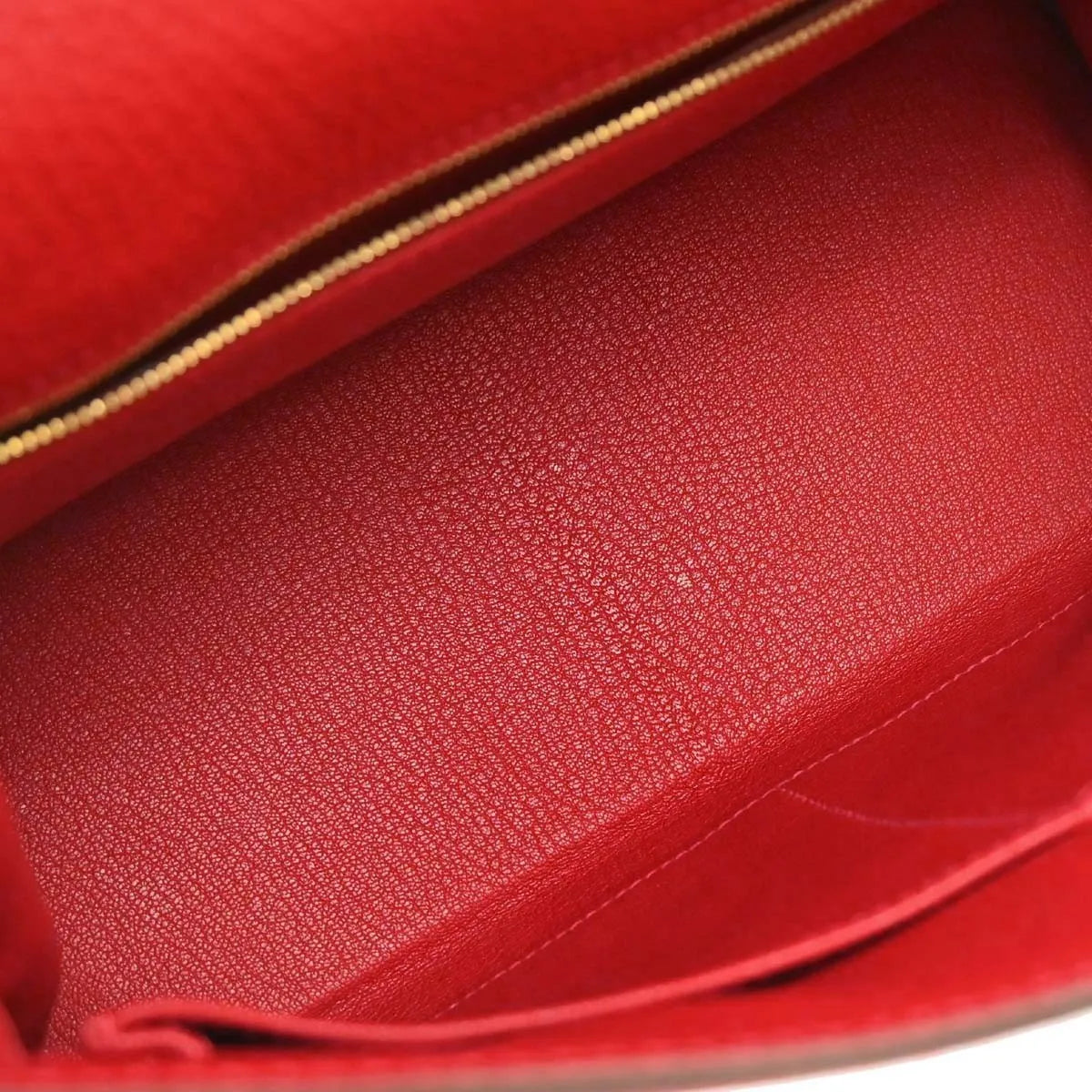 Hermes Kelly Retourne Clémence Taurillon Red Calfskin Handbag (Pre-Owned)