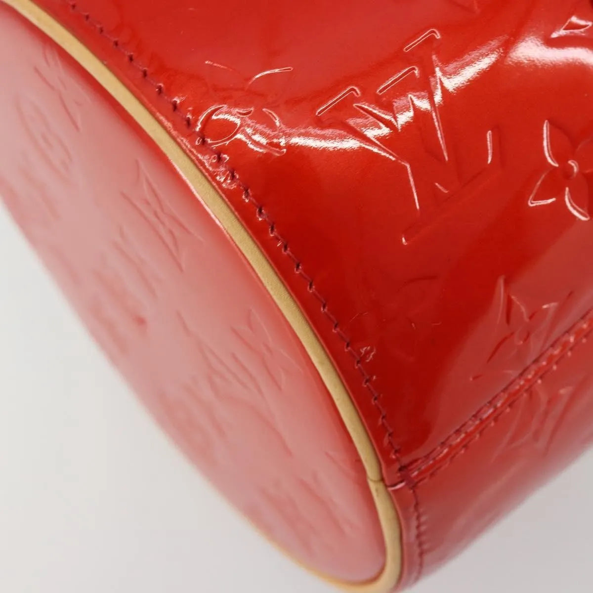 Louis Vuitton Bedford Monogram Vernis Red Patent_Leather Handbag (Pre-Owned)