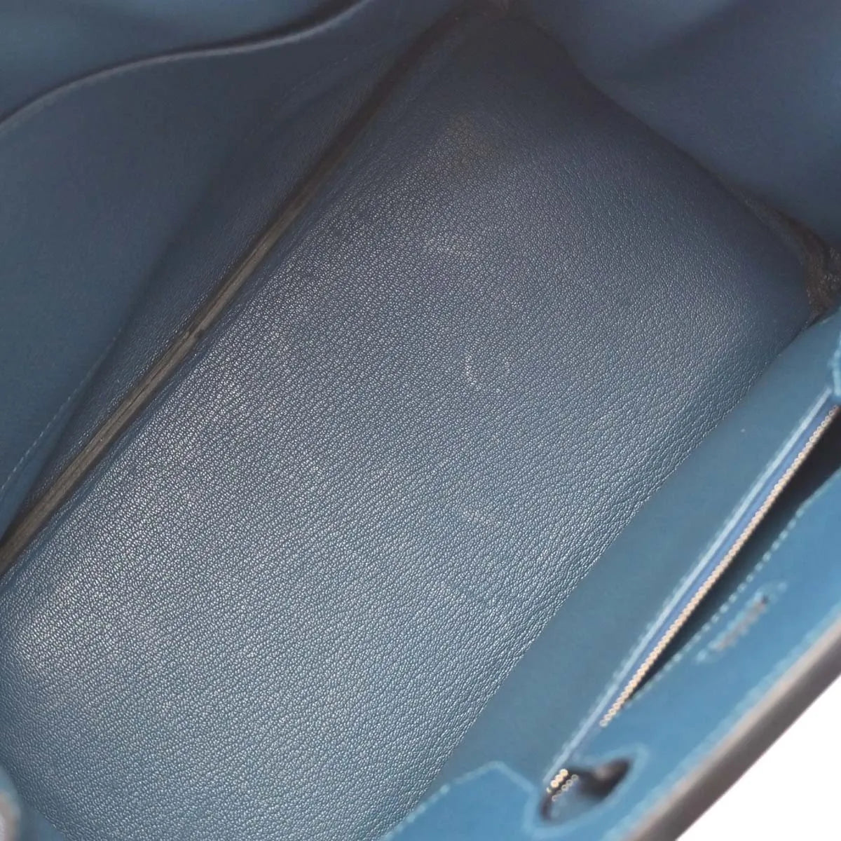 Hermes Birkin Blue Togo With Palladium Hardware Blue Leather Handbag (Pre-Owned)