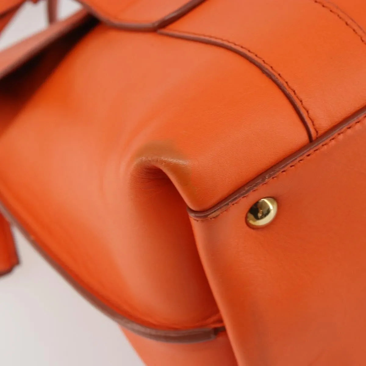 Salvatore Ferragamo Sookie Satchel Leather Orange Leather Handbag (Pre-Owned)