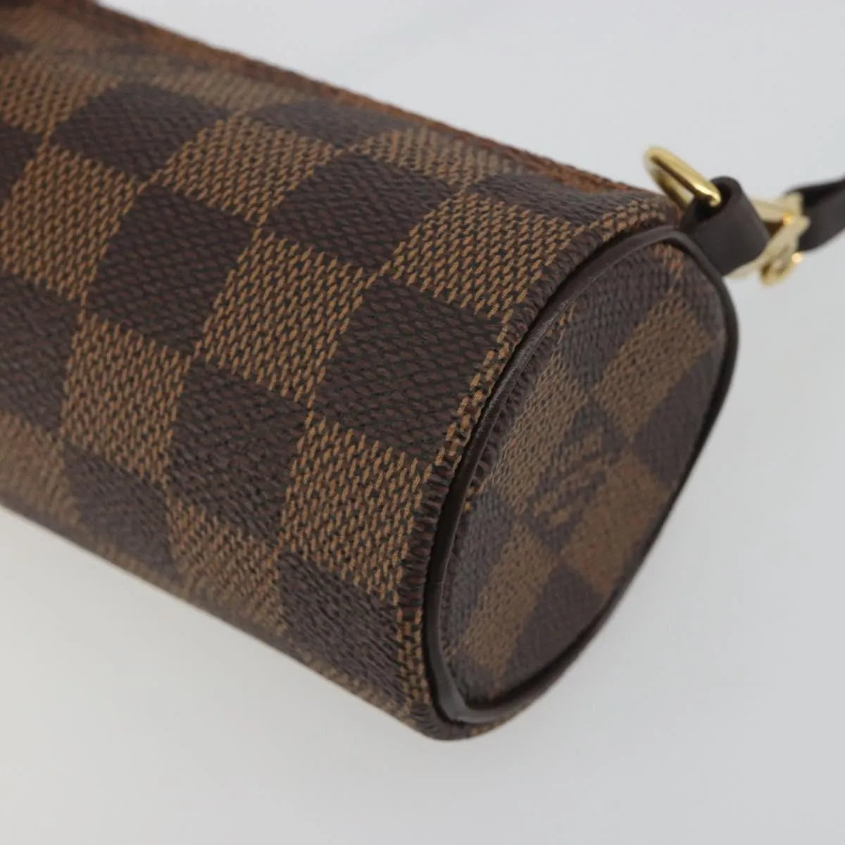 Louis Vuitton Papillon Pochette Damier Ebene Brown Canvas Clutche & Pouche Bag (Pre-Owned)