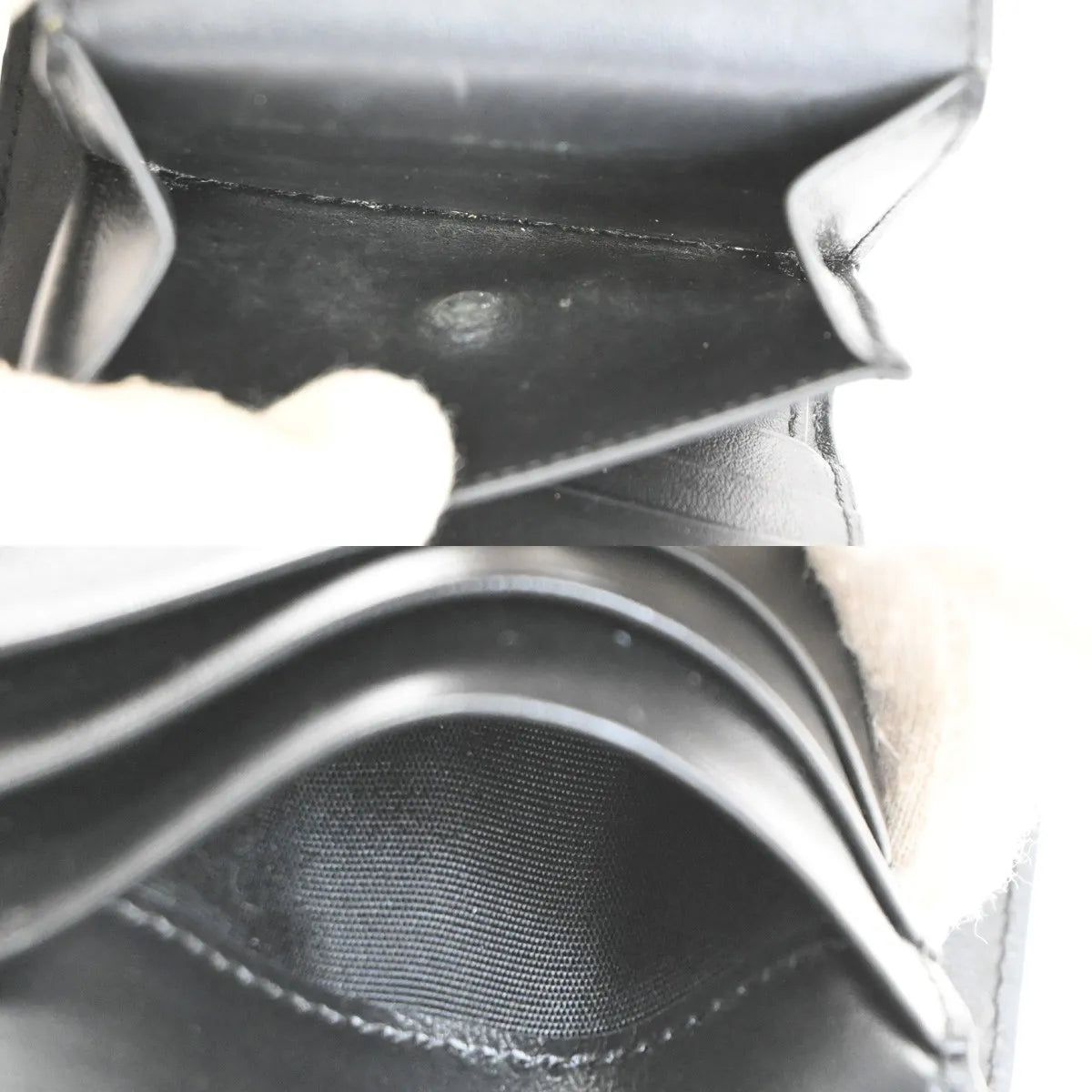 Celine Triomphe Trifold Leather Black Leather Wallets Accessory (Pre-Owned)