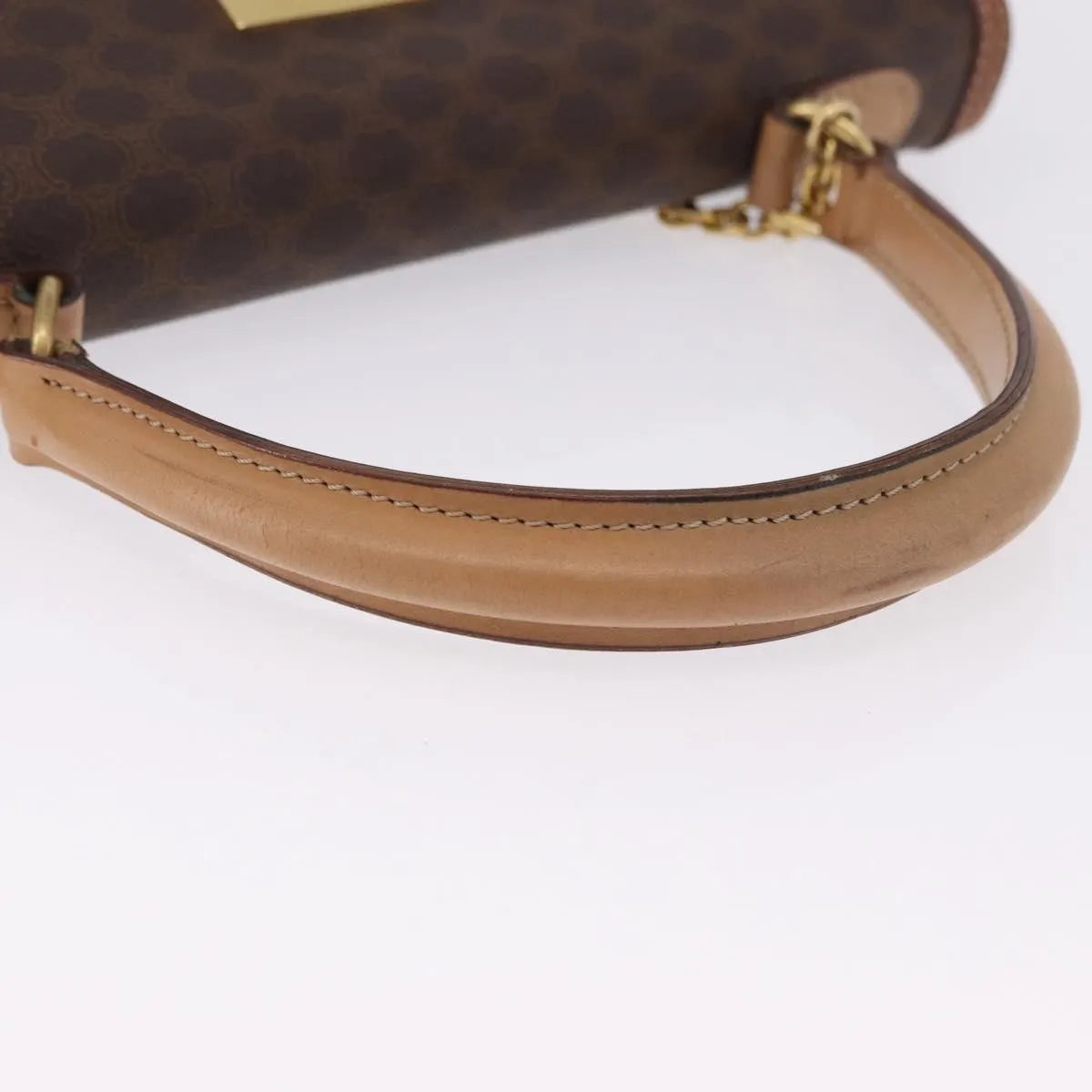 Celine Vintage Macadam Canvas And Leather Brown Canvas Handbag (Pre-Owned)