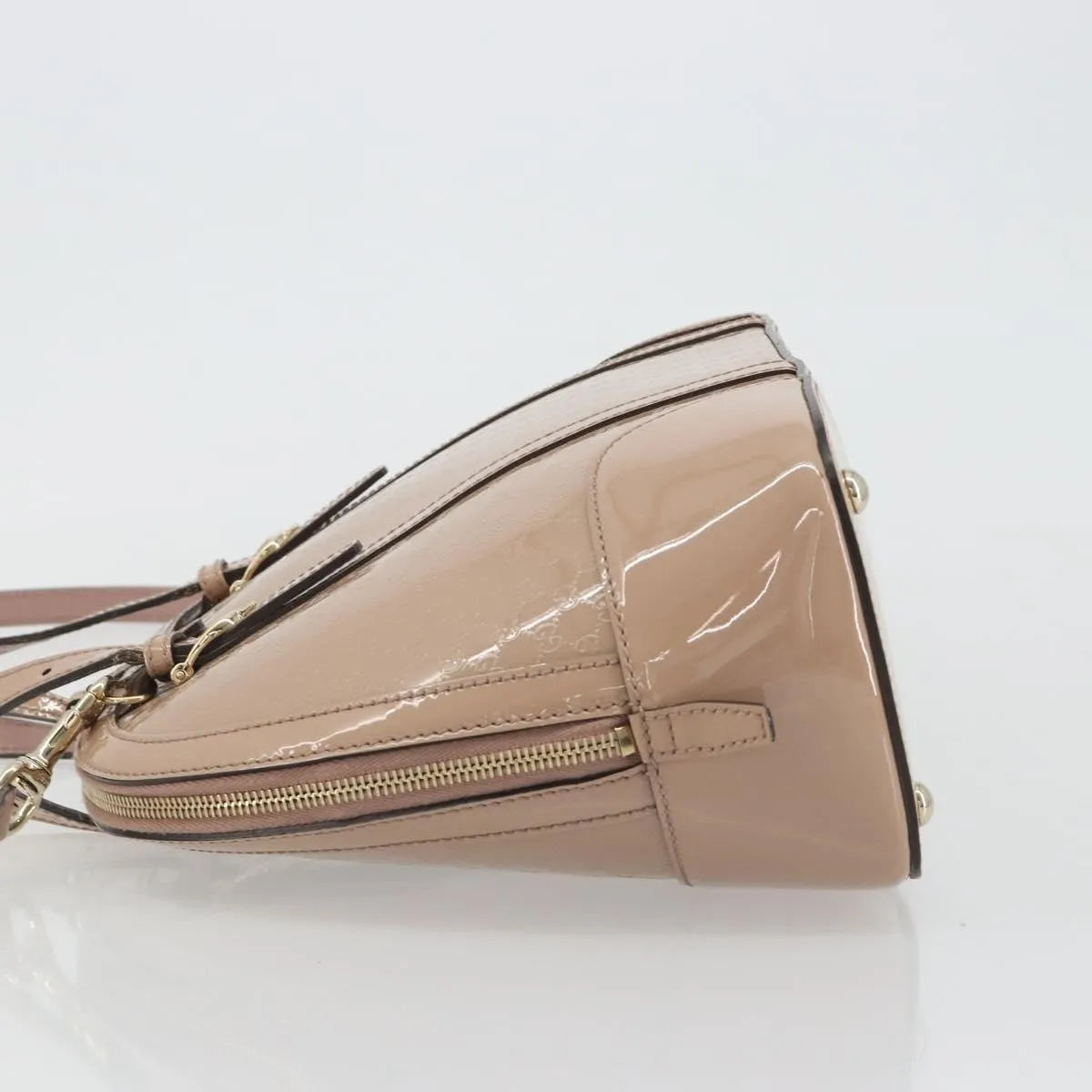 Gucci Nice Top Handle Microguccissima Patent Beige Patent_Leather Handbag (Pre-Owned)
