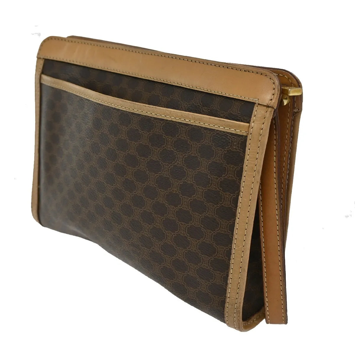 Celine Macadam Pochette Canvas And Leather Brown Canvas Clutche & Pouche Bag (Pre-Owned)