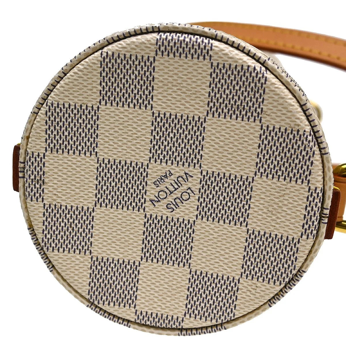 Louis Vuitton Bottle Holder Damier White Canvas Clutche & Pouche Bag (Pre-Owned)