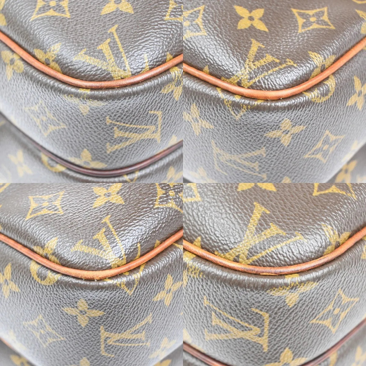 Louis Vuitton Reporter Monogram Canvas Brown Leather Shoulder Bag Bag (Pre-Owned)