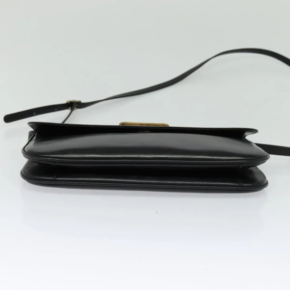 Bally Vintage Shoulder Bag Leather Black Leather Shoulder Bag Bag (Pre-Owned)