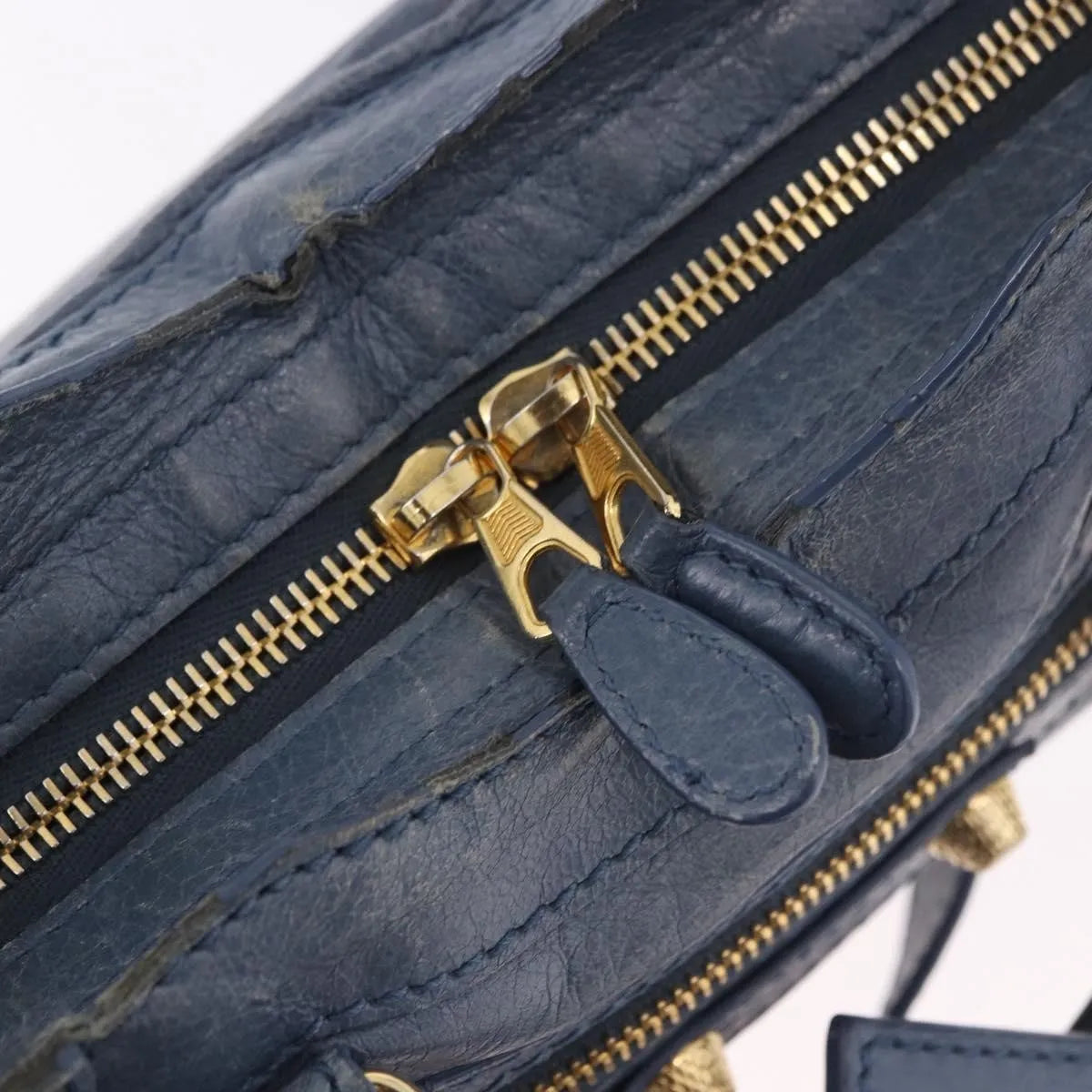Balenciaga City Giant Studs Leather Blue Leather Handbag (Pre-Owned)