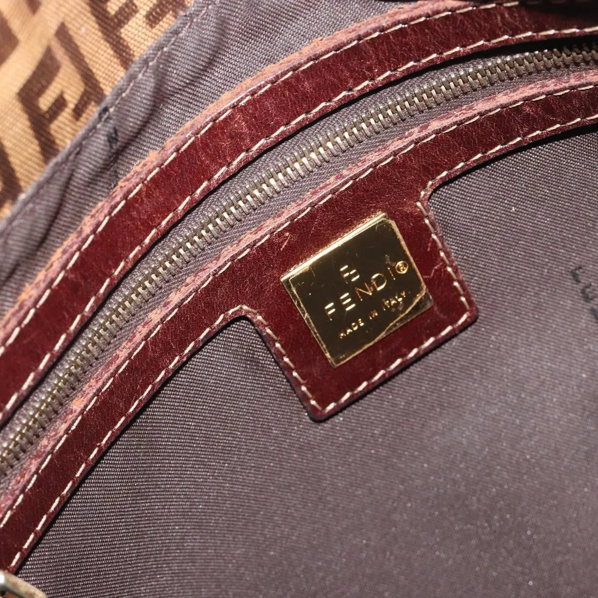 Fendi Forever Big Mama Patent Beige Patent_Leather Shoulder Bag Bag (Pre-Owned)