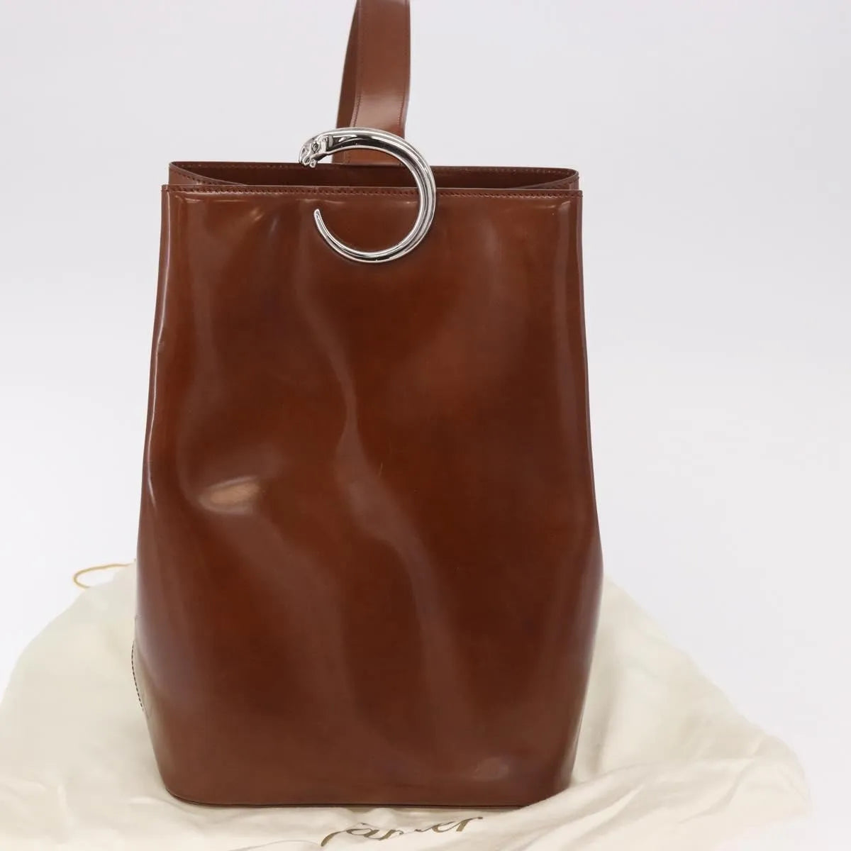 Cartier Panthère Patent Leather Brown Patent_Leather Backpack Bag (Pre-Owned)