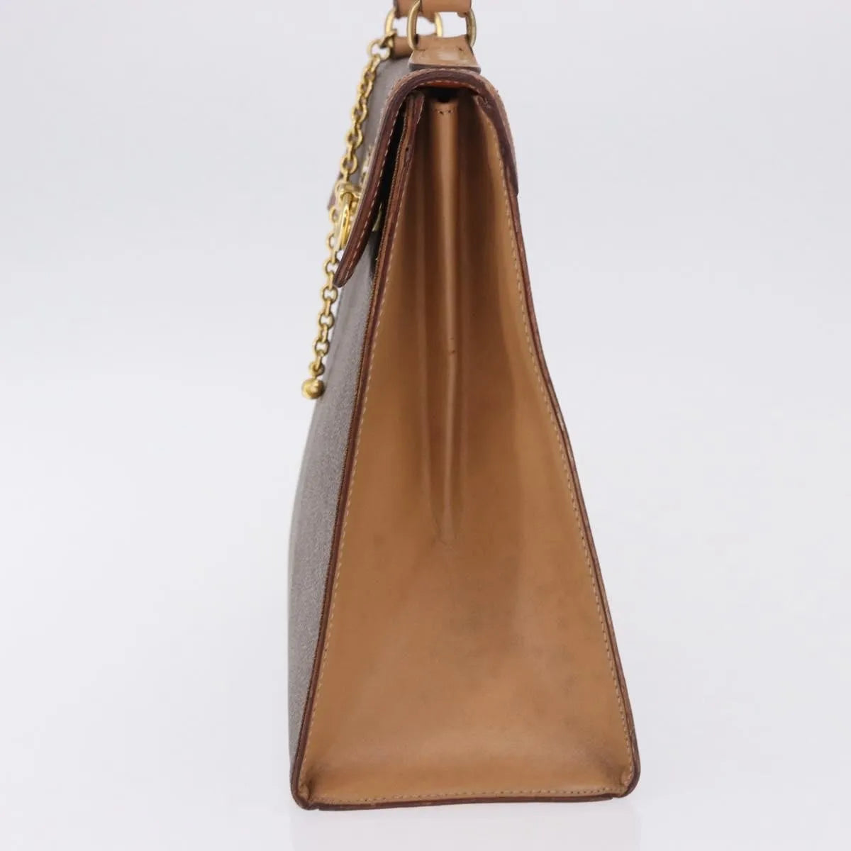 Celine Vintage Macadam Canvas And Leather Brown Canvas Handbag (Pre-Owned)