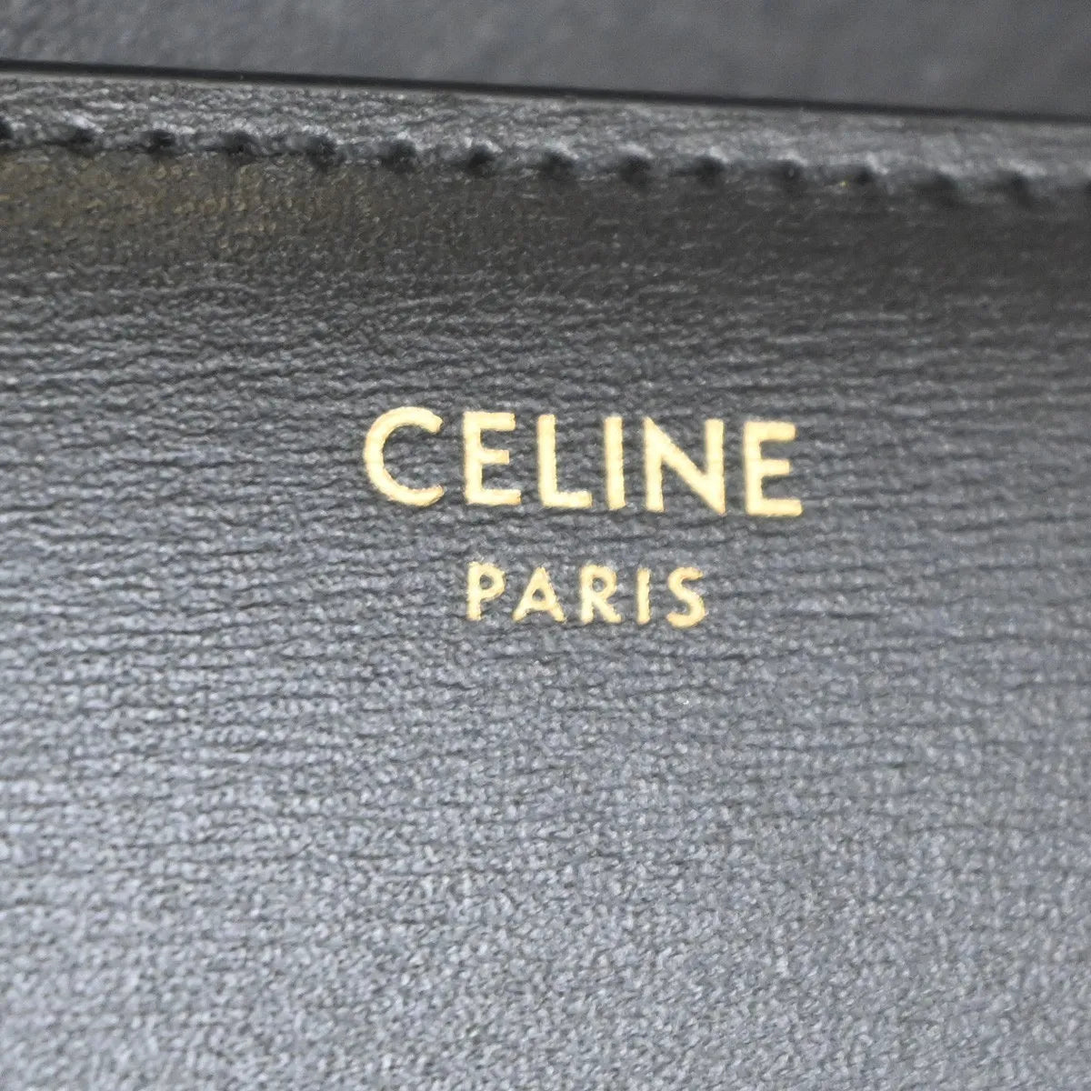 Celine Triomphe Trifold Leather Black Leather Wallets Accessory (Pre-Owned)