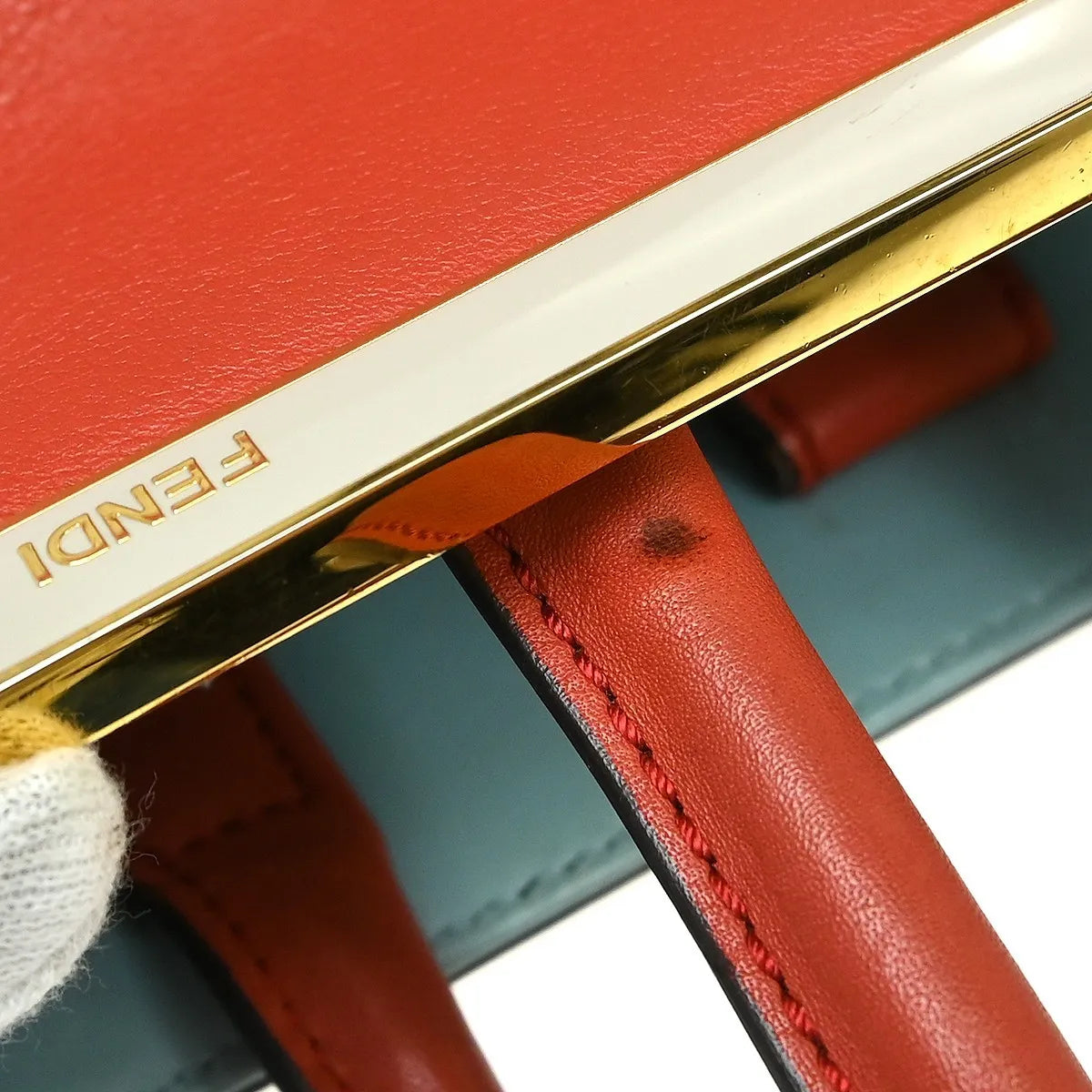Fendi 2Jours Leather Red Leather Handbag (Pre-Owned)