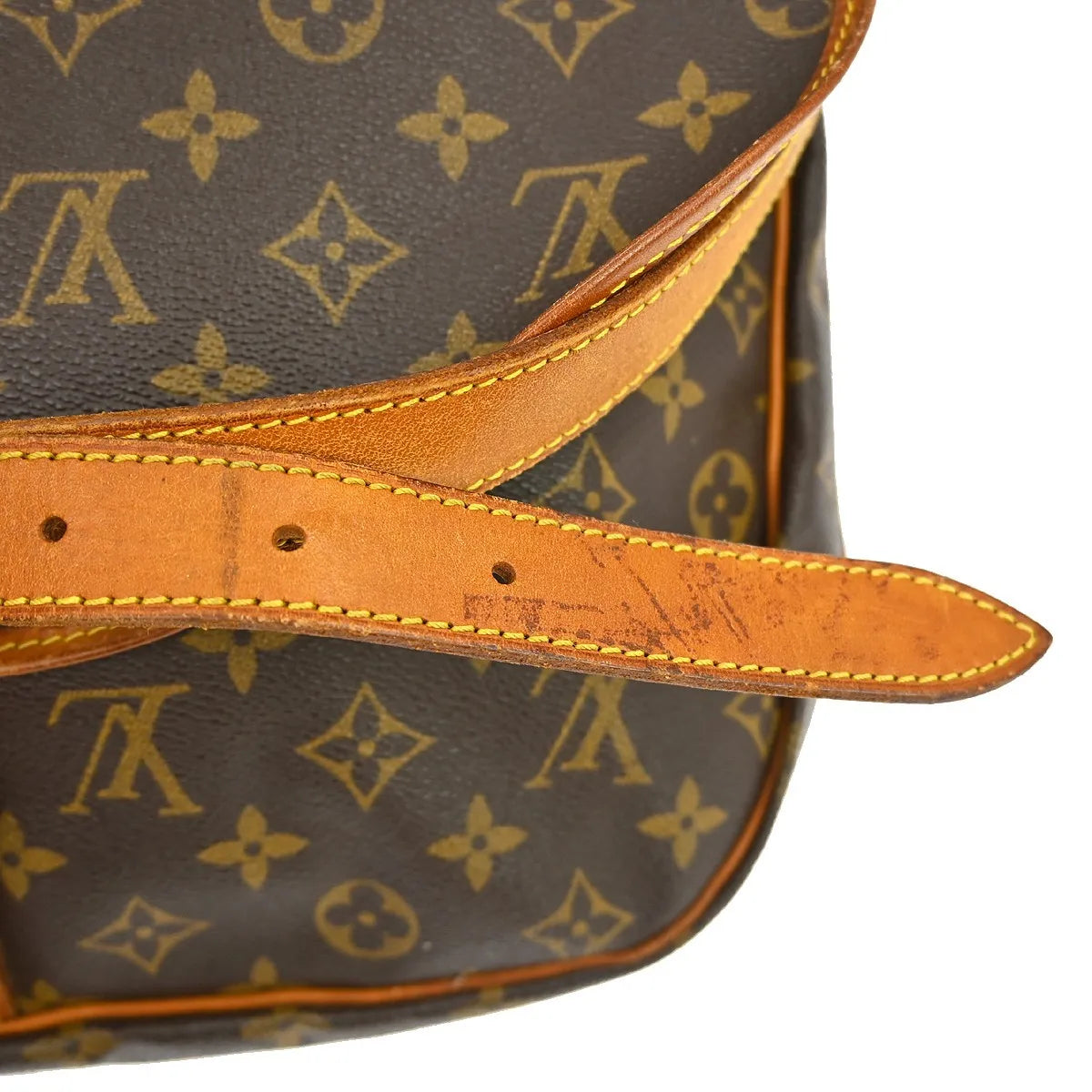 Louis Vuitton Saumur Monogram Brown Canvas Shoulder Bag Bag (Pre-Owned)