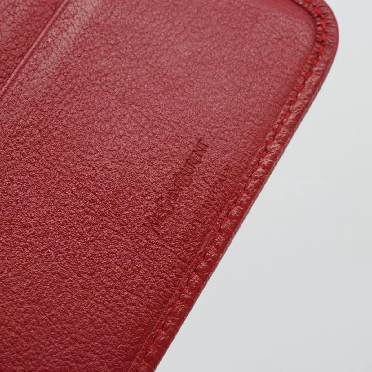 Saint Laurent Zipped Bifold Leather Red Leather Wallets Accessory (Pre-Owned)