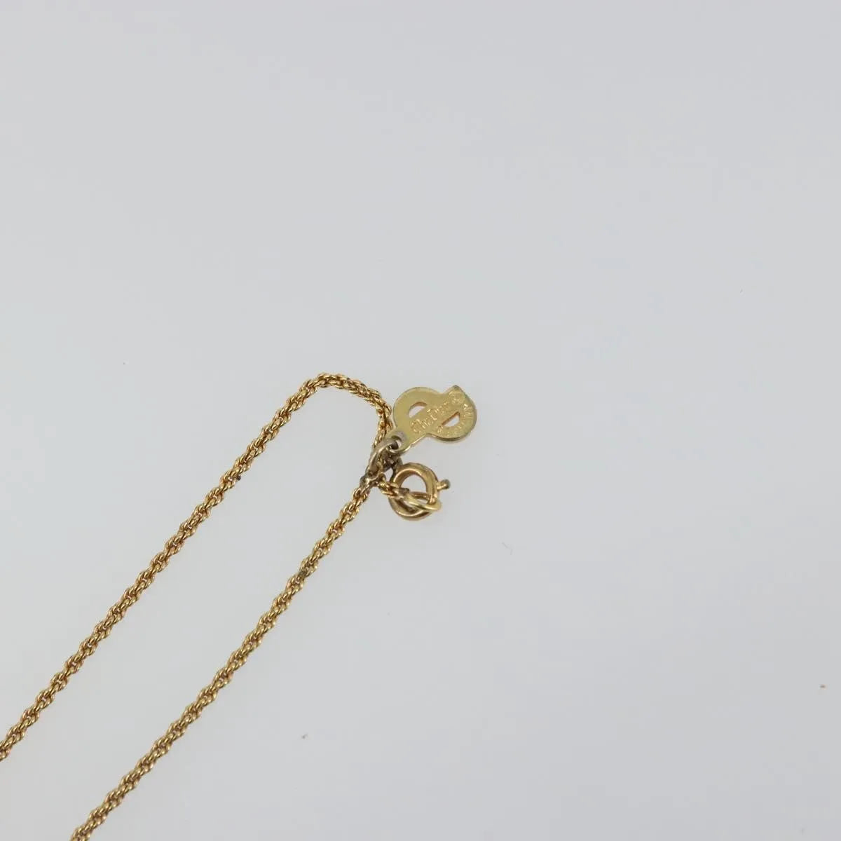Christian Dior Cd Round Pendant Metal Gold Metal Necklace Jewelry (Pre-Owned)