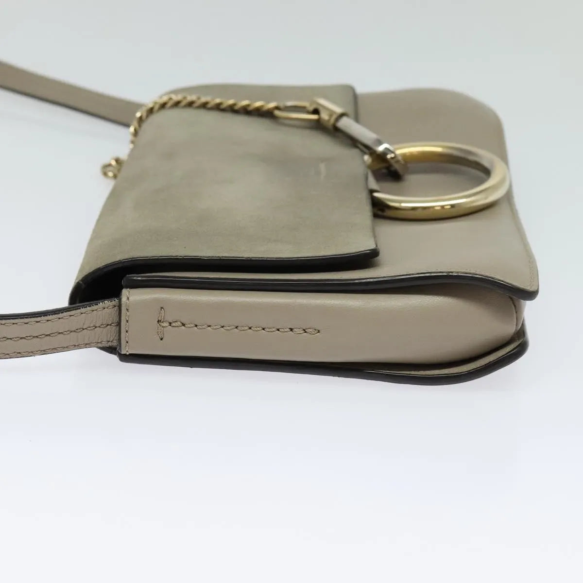 Chloe Faye Shoulder Bag Leather And Suede Beige Leather Shoulder Bag Bag (Pre-Owned)