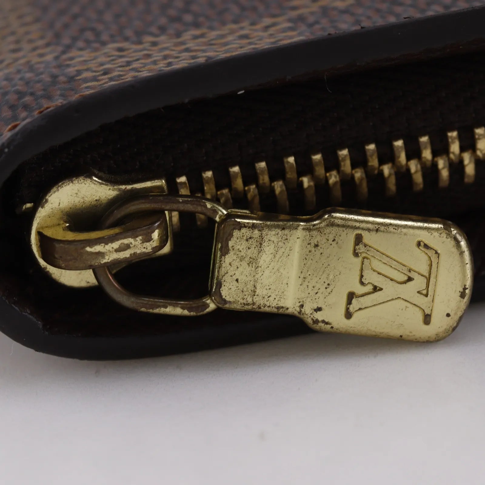 Louis Vuitton Zippy Organizer Damier Ebene Brown Canvas Wallets Accessory (Pre-Owned)