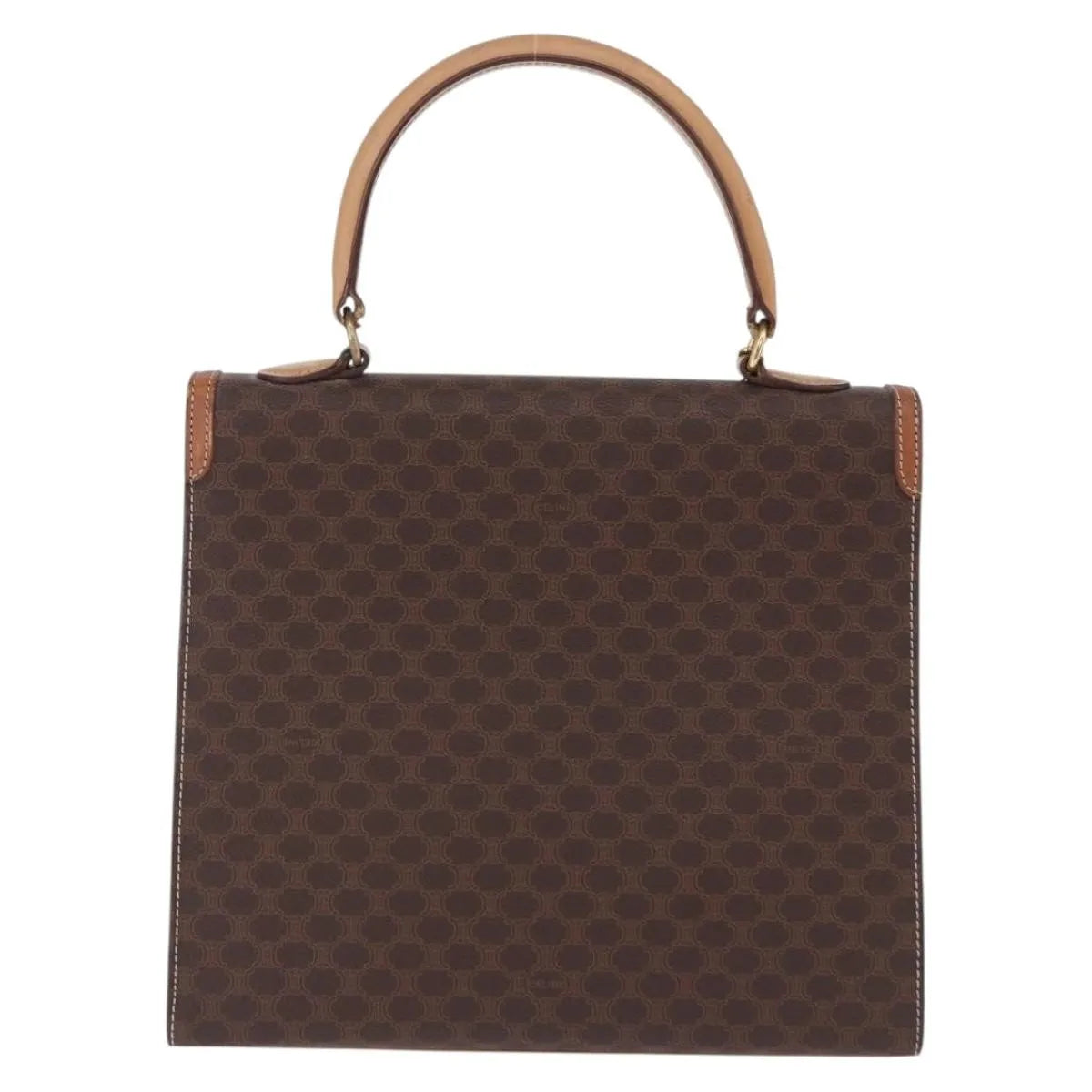 Celine Vintage Macadam Canvas And Leather Brown Canvas Handbag (Pre-Owned)