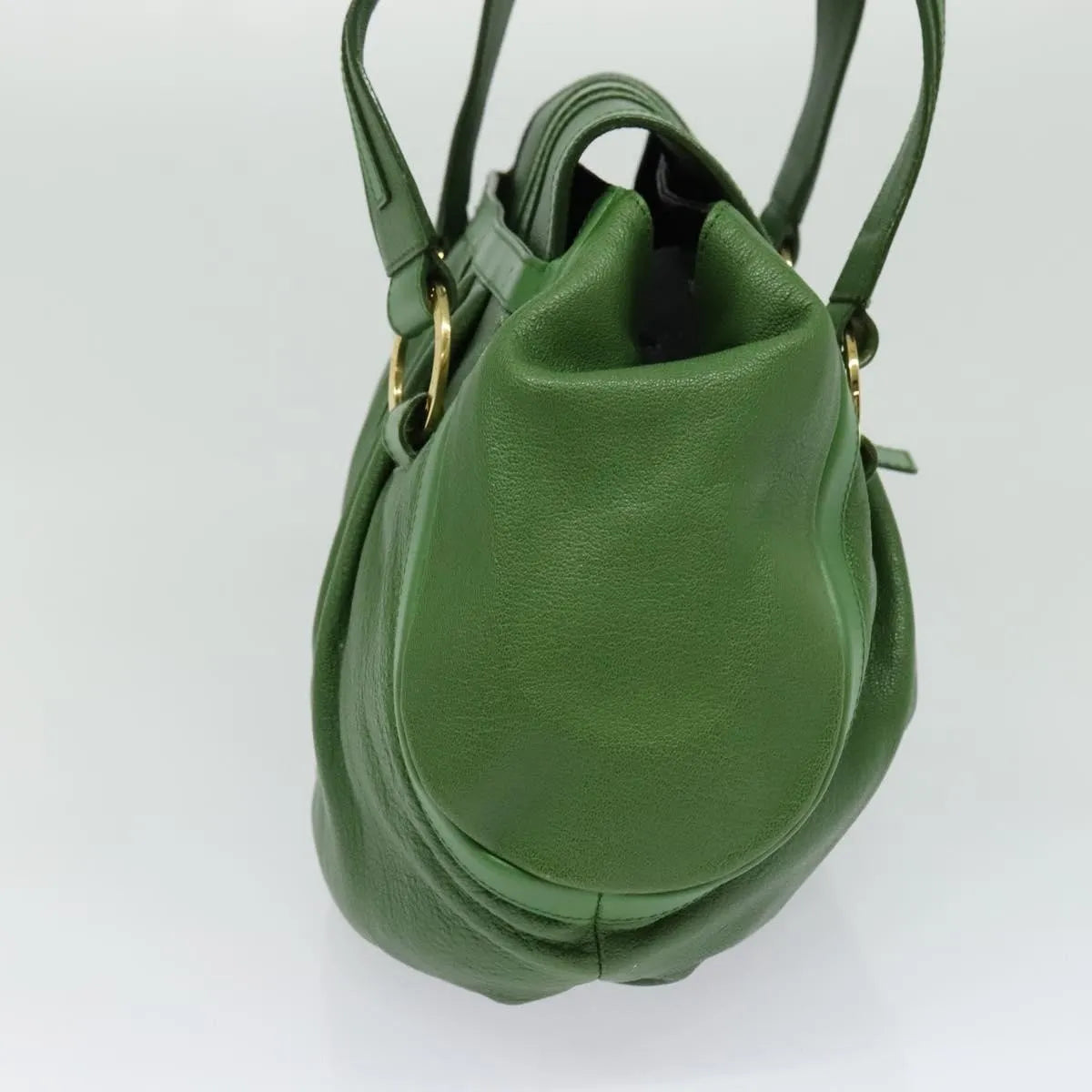 Bvlgari Chandra Hobo Leather Green Leather Handbag (Pre-Owned)
